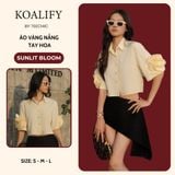  Áo Sơ Mi Vàng Nắng Tay Hoa Koalify By Teechic Form Croptop Dễ Phối Đồ Công Sở Thanh Lịch 