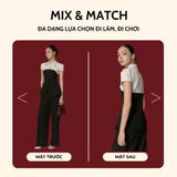  Áo Sơ mi phối thân cúp ngực đen Koalify By Teechic Nút Vàng Cách Điệu Thanh Lịch Chất Poli Cao Cấp Thời Trang Công Sở 