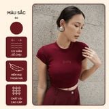  Áo Thun Croptop Màu Đỏ Rượu Koalify By Teechic Vải Co Giản Thoải Mái Dễ Phối Đồ Phong Cách Trẻ Trung 