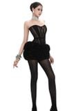  Váy cúp ngực xuyên thấu chân váy bồng MAEL FEMME 