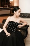  Váy dạ hội đen cúp ngực ô vuông LYLIA 