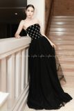  Váy dạ hội đen cúp ngực ô vuông LYLIA 