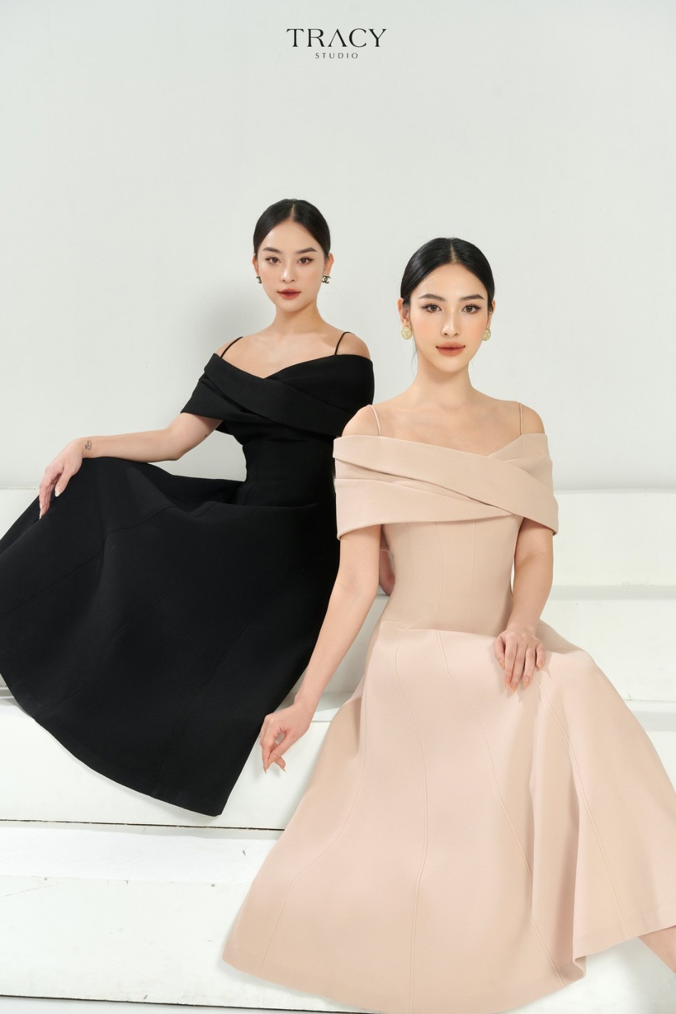 Đầm body bẹt vai cam hồng sanh chảnh V1635  Thời Trang Tadi