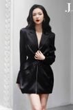  Váy vest đen tay dài đính đá JADEITE TH 