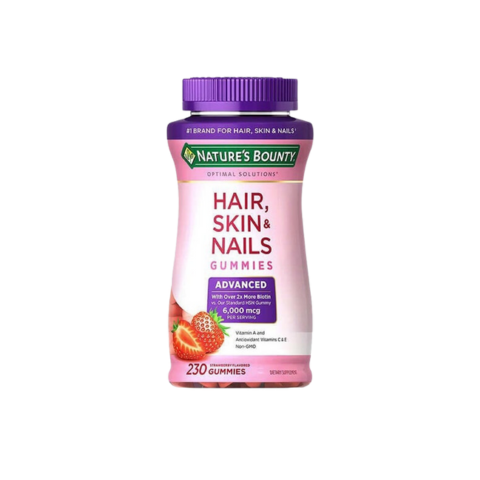 Kẹo Dẻo Natures Bounty Hair Skin & Nails Gummies With Over Nắp Tím 230V