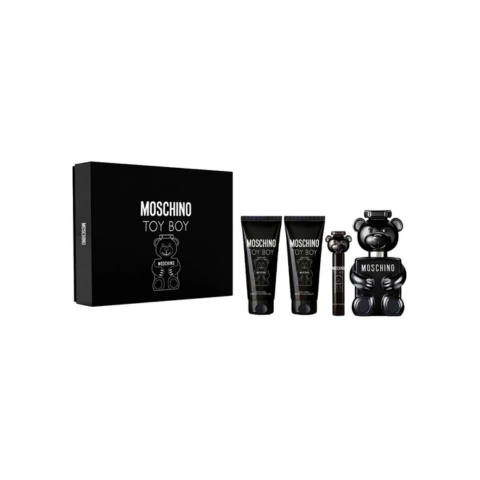 Gift Set nước hoa nam Moschino Toy Boy 4pcs ( EDP 100ml & EDP 10ml & After Shave Balm 100ml & Bath & Shower gel 100ml )