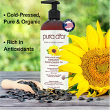  Dầu hạt hướng dương hữu cơ PURA D'OR Organic Sunflower Seed Oil 16 fl oz 473ml 
