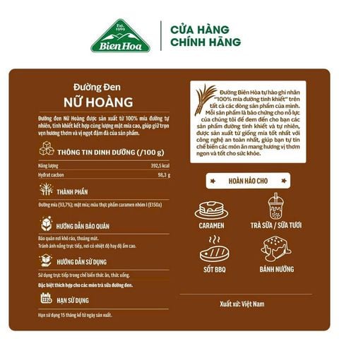  Combo 3 Đường đen nữ hoàng Biên Hòa 1kg/túi 