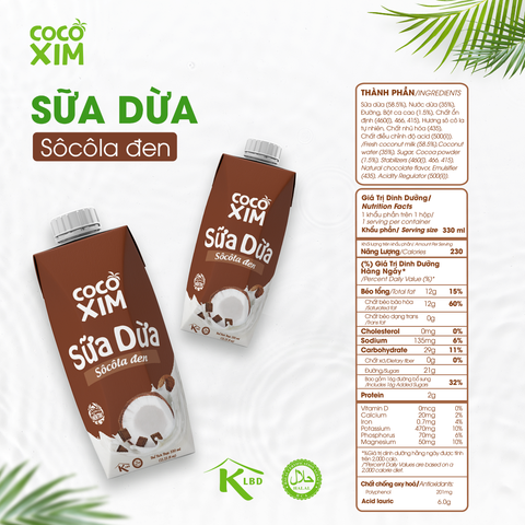  Sữa dừa Sôcôla đen Cocoxim 330ml 