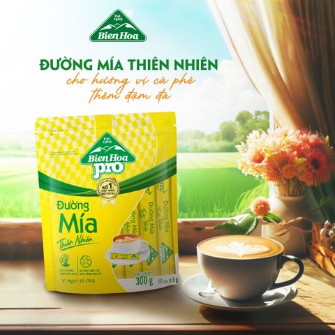  Combo 2 túi Đường Mía Thiên Nhiên Biên Hòa 6g (túi 300g)/túi 
