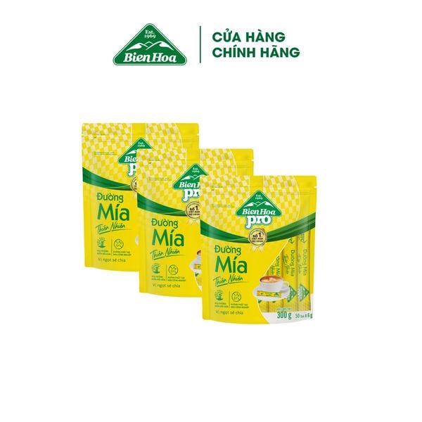  Combo 3 túi Đường Mía Thiên Nhiên Biên Hòa 6g (túi 300g)/túi 