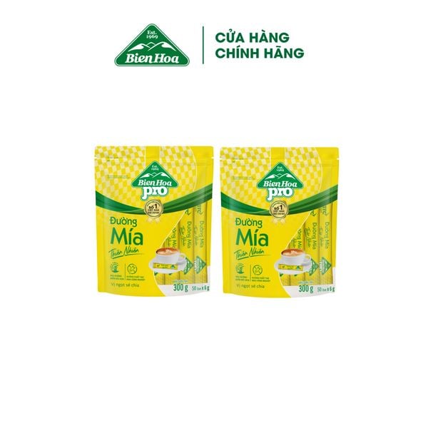  Combo 2 túi Đường Mía Thiên Nhiên Biên Hòa 6g (túi 300g)/túi 
