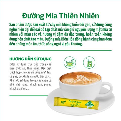  Combo 2 túi Đường Mía Thiên Nhiên Biên Hòa 6g (túi 300g)/túi 