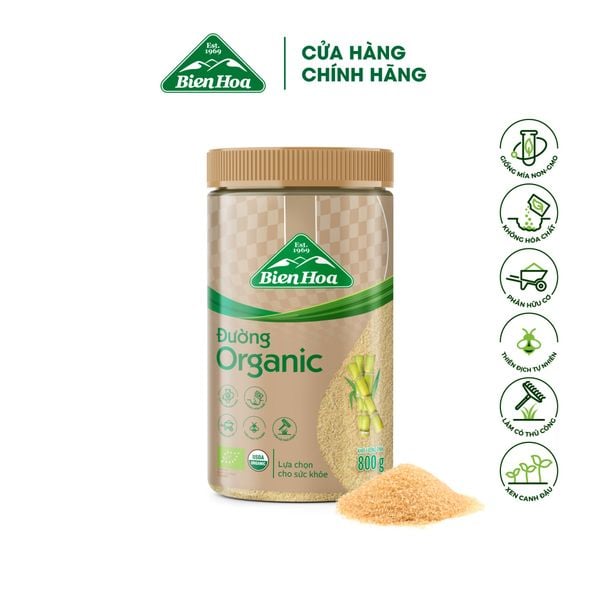  Đường Biên Hoà Organic Hủ 800gr/hủ 