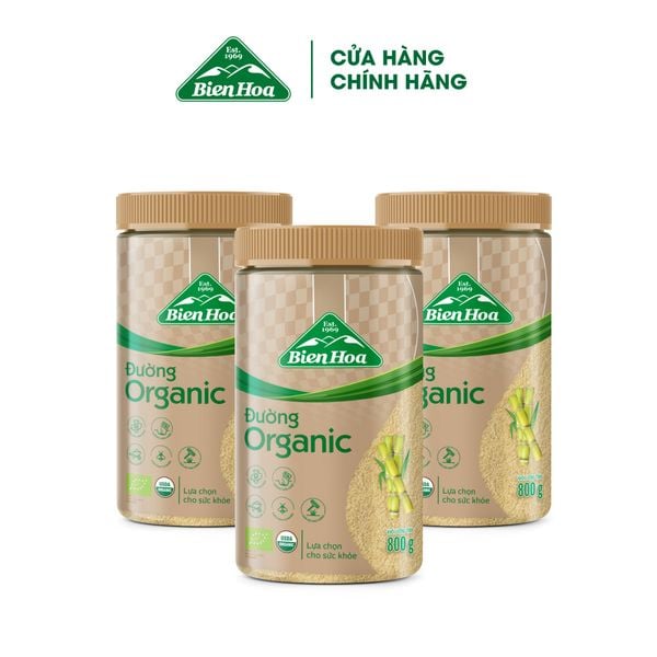  Combo 3 hủ Đường Biên Hoà Organic Hủ 800gr/hủ 