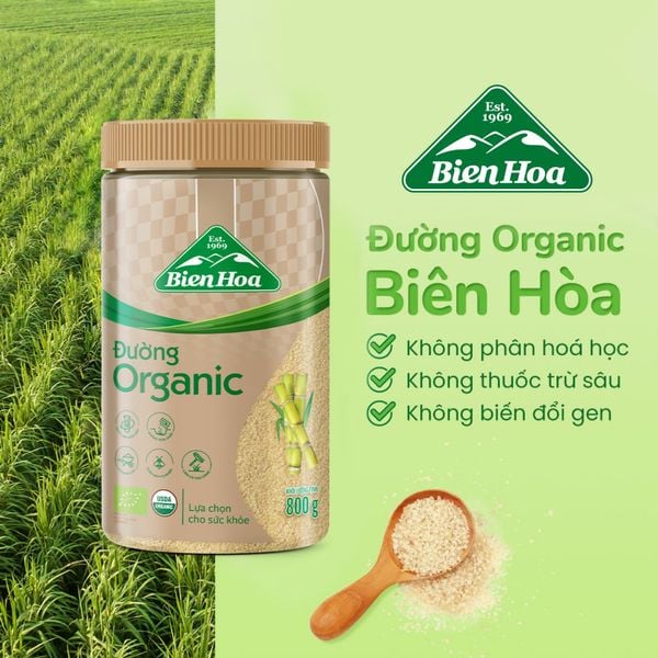  Combo 3 hũ Đường Biên Hoà Organic Hũ 800gr/hũ 