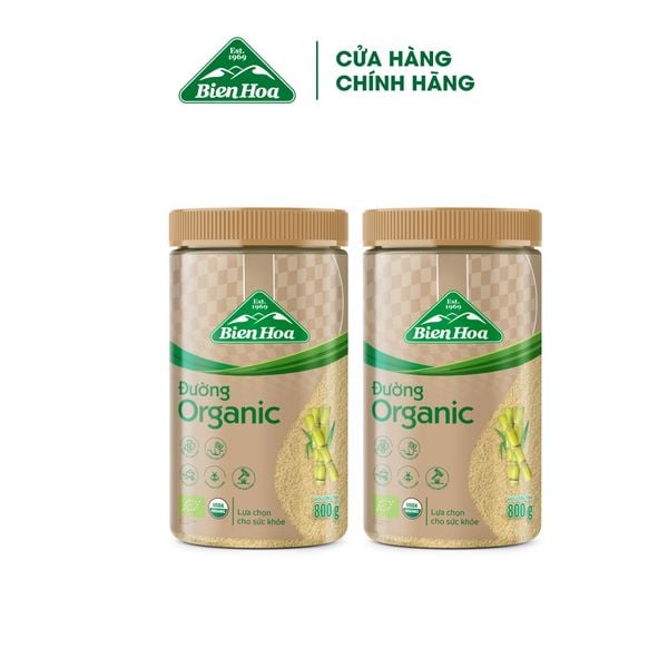  Combo 2 hũ Đường Biên Hoà Organic Hũ 800gr/hũ 