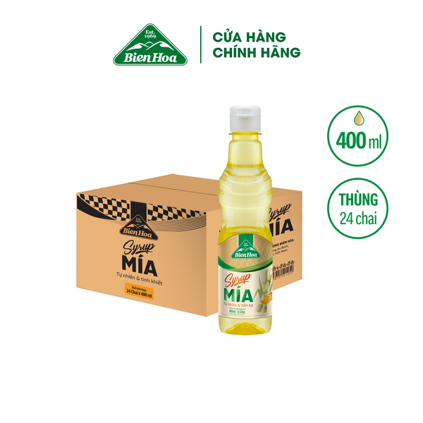  Thùng 24 Chai Syrup Mía Biên Hòa 400ml/Chai 