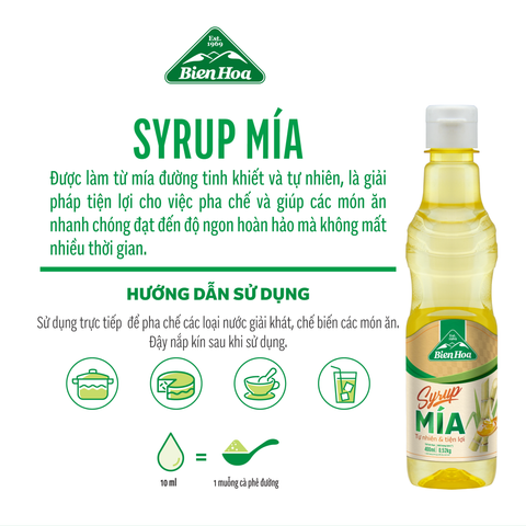  Combo 2 chai Syrup Mía Biên Hòa 400ml/Chai 