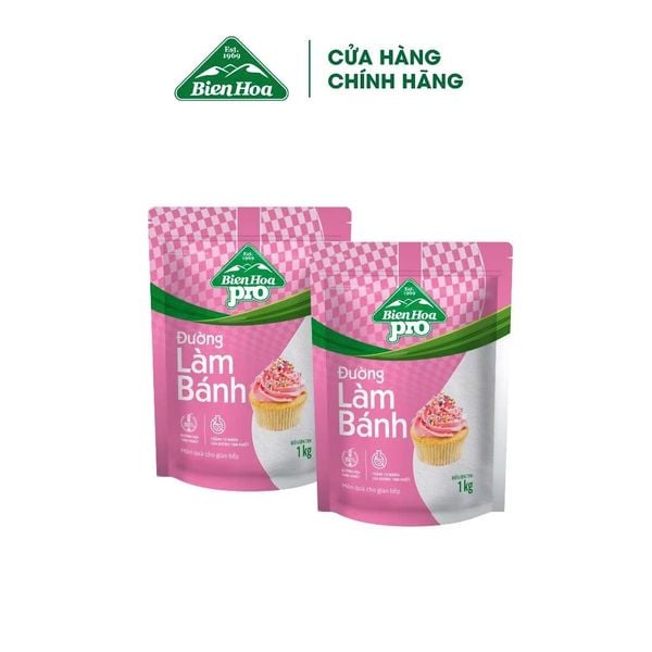  Combo 2 Đường Làm Bánh Biên Hòa Pro Baking 1Kg/túi 
