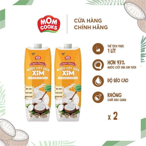  Combo 2 Hộp Nước Cốt Dừa XIM Chef's Choice - Mom Cooks 1000ml/hộp 