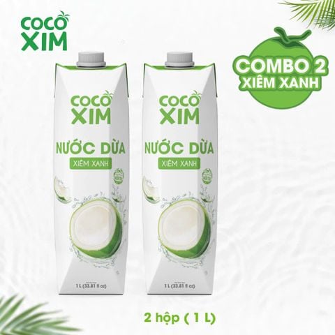  COMBO 2 Hộp Nước dừa Cocoxim đóng hộp Cocoxim Xanh dung tích 1000ml/Hộp 