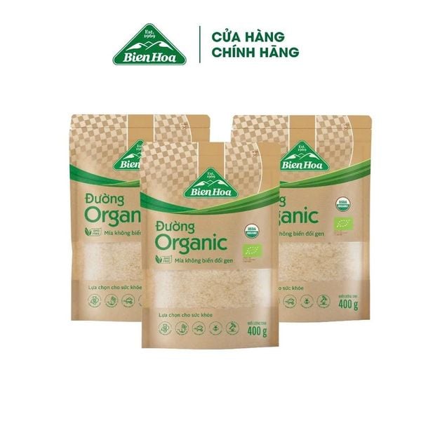  Combo 3 túi Đường Biên Hòa Organic 400gr/túi 