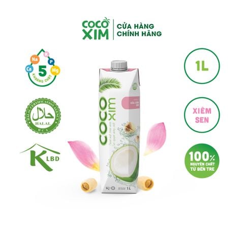  Nước dừa đóng hộp Cocoxim Sen 1000ml/Hộp 
