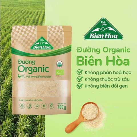  Combo 2 Đường Organic Biên Hòa túi 400g/túi 