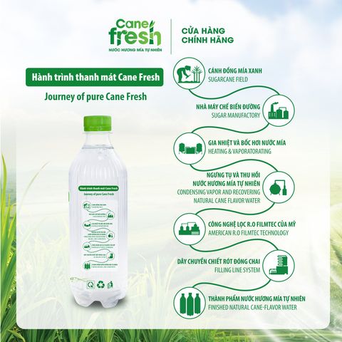  Combo 2 Thùng - Nước hương mía tự nhiên Cane Fresh 500ml 48chai/500ml/2Thùng 