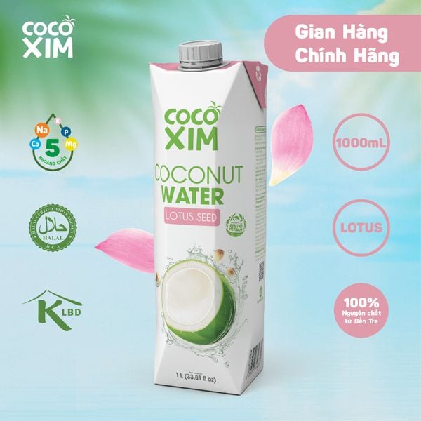  Nước dừa đóng hộp Cocoxim Sen 1000ml/Hộp 