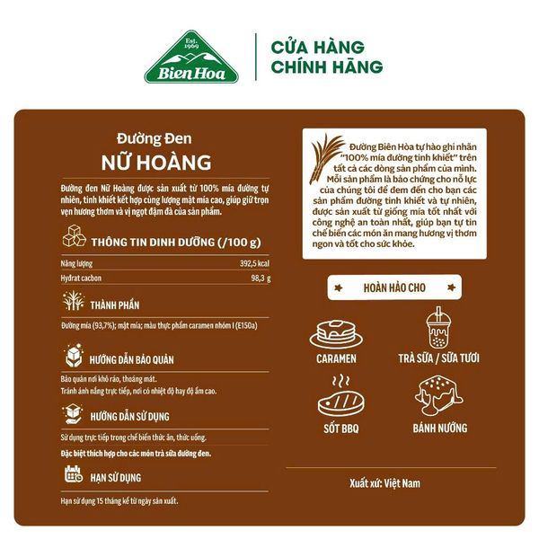  Combo 2 Đường đen nữ hoàng Biên Hòa 1kg/túi 