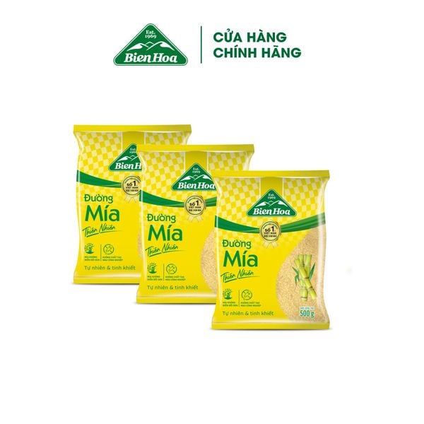  Combo 3 túi Đường Mía Thiên Nhiên Biên Hòa 500g/túi 