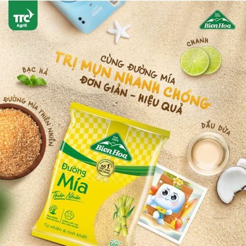  Combo 3 túi Đường Mía Thiên Nhiên Biên Hòa 500g/túi 