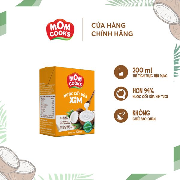  Nước Cốt Dừa XIM - Mom Cooks 200ml/hộp 