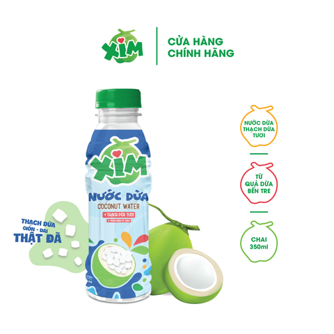  Thùng 24 chai nước dừa Xim Thạch Dừa Tươi 350 ml/chai 