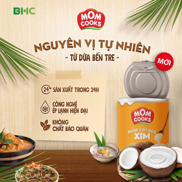  Combo 3 lon Nước Cốt Dừa Mom Cooks 400ml/lon 