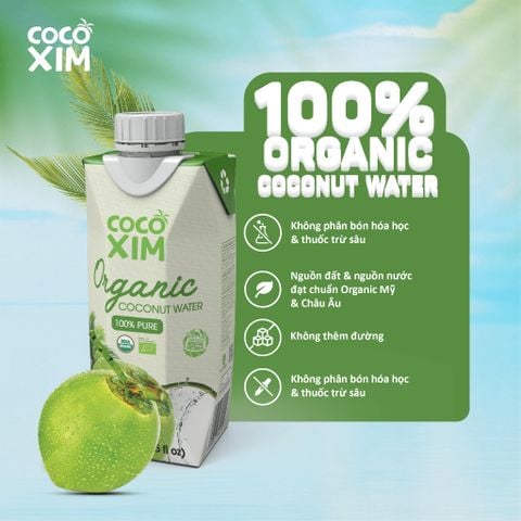  Thùng 12 Hộp Nước dừa đóng hộp Cocoxim Organic 330ml/Hộp 