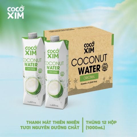  Thùng 12 Hộp Nước dừa đóng hộp Cocoxim Xanh 1000ml/Hộp 