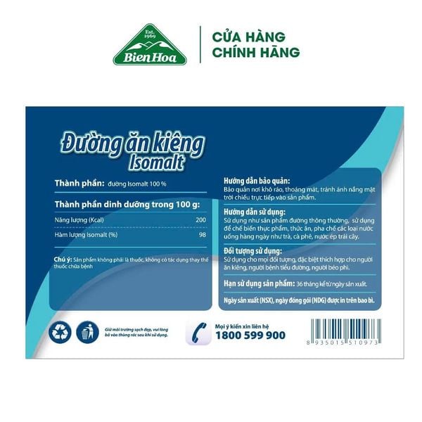  Combo 3 Đường ăn kiêng Isomalt 5g (hộp 250g)/túi 