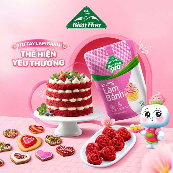  Combo 2 Đường Làm Bánh Biên Hòa Pro Baking 1Kg/túi 