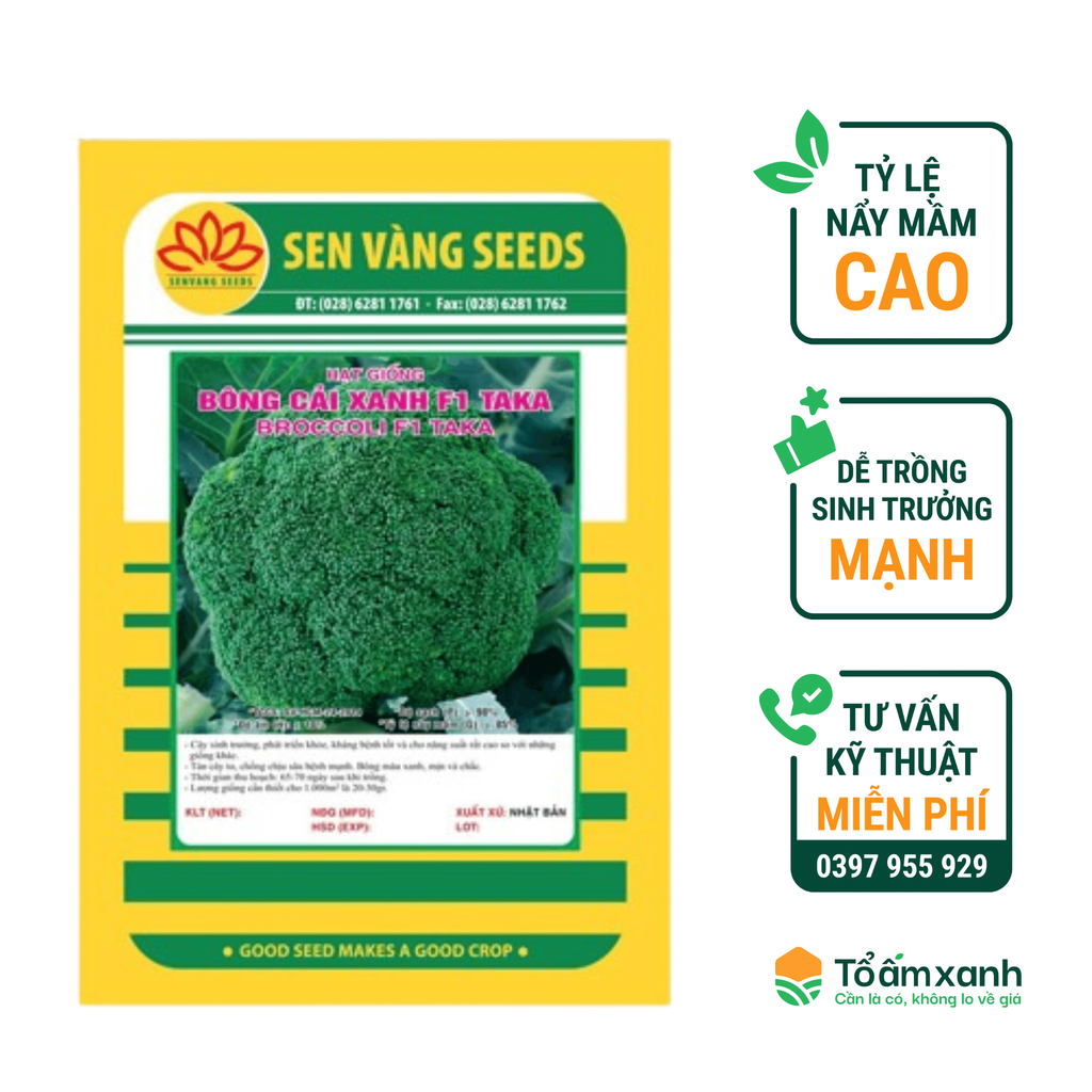 Hạt Giống Bông Cải Xanh F1 TAKA - Sen Vàng