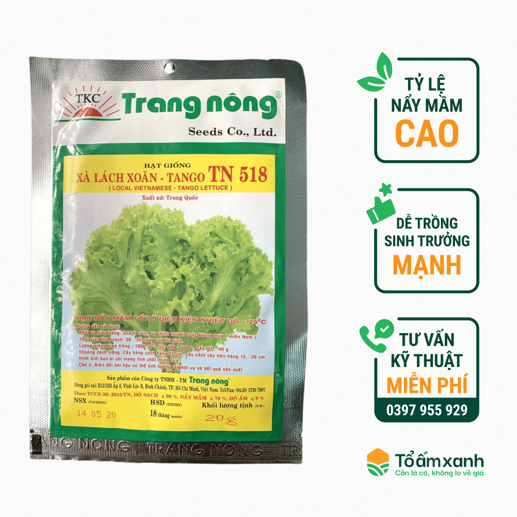 Hạt Giống Xà Lách Xoăn - TANGO TN 518 - Trang Nông