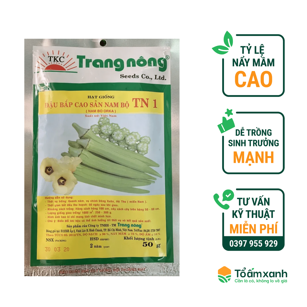 Hạt Giống Đậu Bắp Cao Sản Nam Bộ TN 1 - Trang Nông