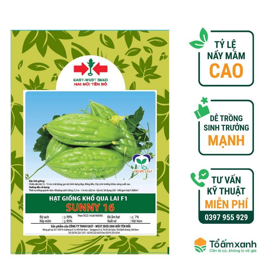Hạt Giống Khổ Qua Lai F1 SUNNY 16 - Hai Mũi Tên Đỏ