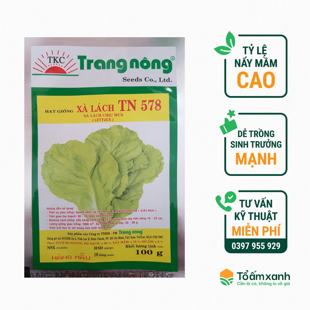 Hạt Giống Xà Lách - Trang Nông 578