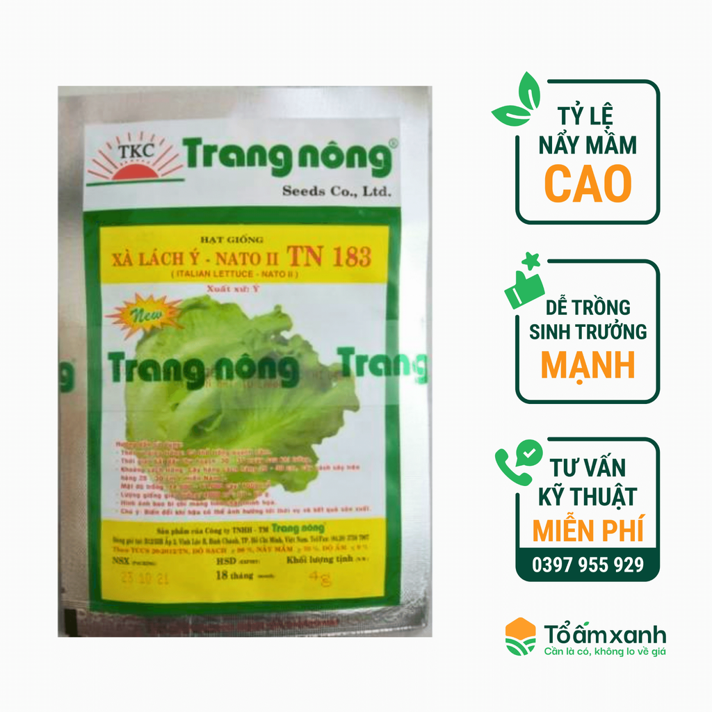 Hạt Giống Xà Lách Ý - NATO  TN 183 - Trang Nông  4 gram