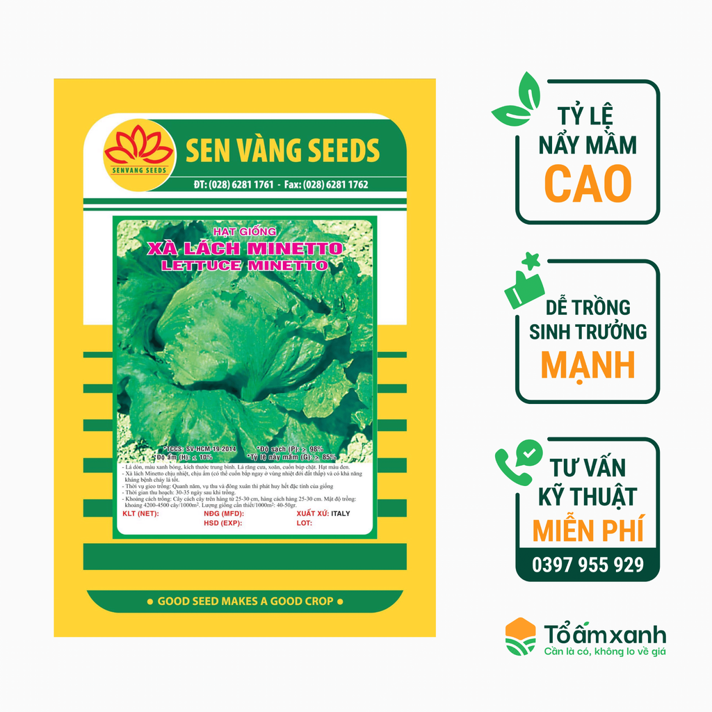 Hạt Giống Xà Lách MINETTO - Sen Vàng 5 gram