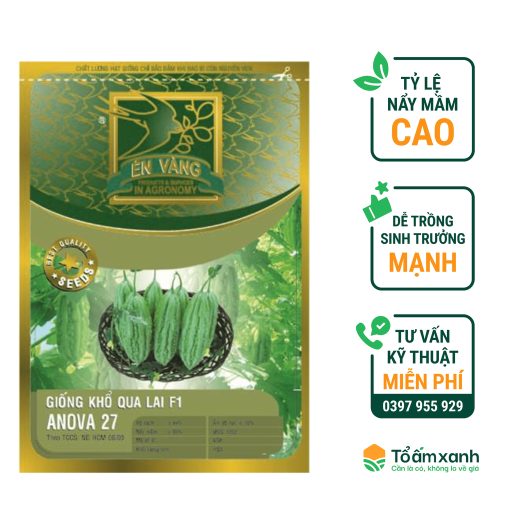 Hạt Giống Khổ Qua ANOVA 27 F1 - Én Vàng
