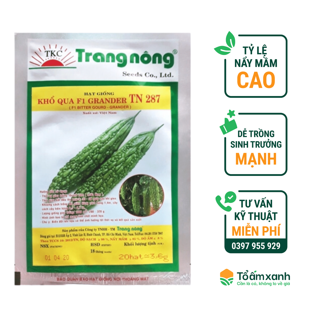Hạt Giống Khổ Qua F1 GRANDER TN 287 - Trang Nông